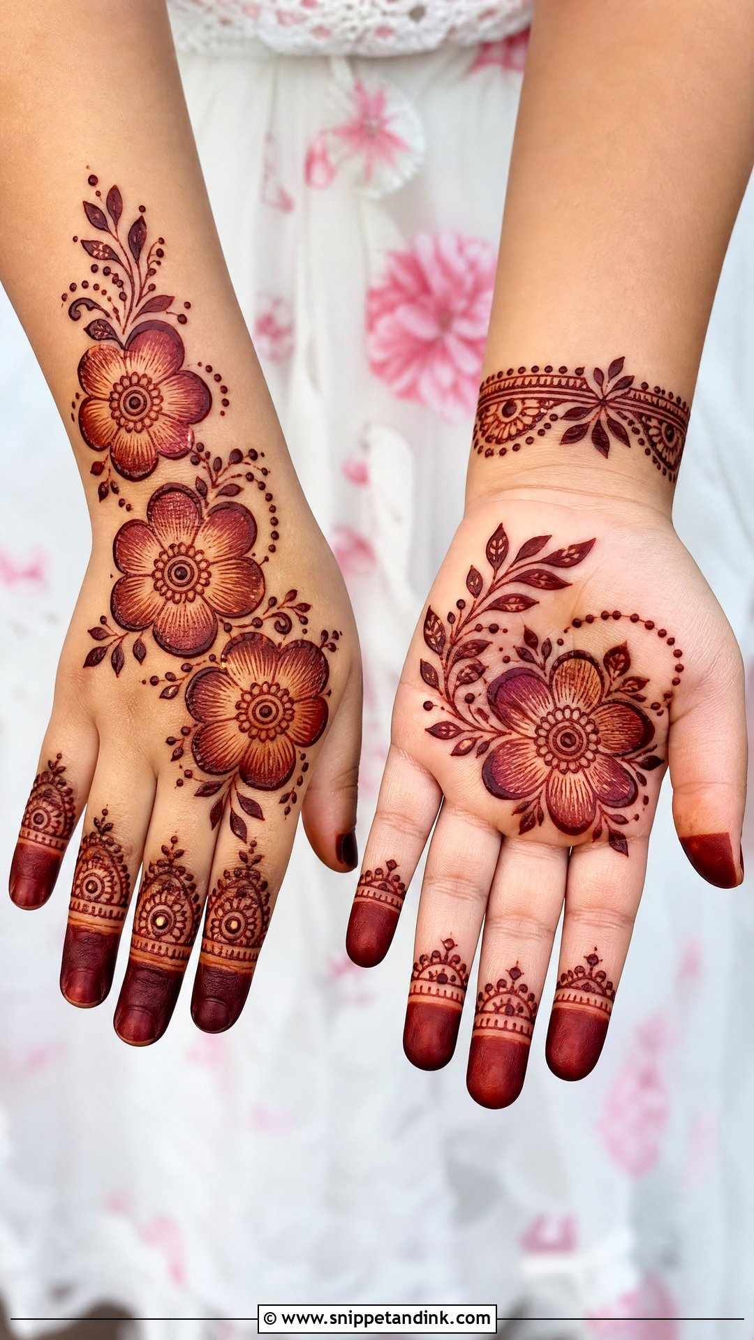 Baby Girl Floral Mehndi Design - Snippet and Ink - 30 Baby Girl Mehndi Design Ideas
