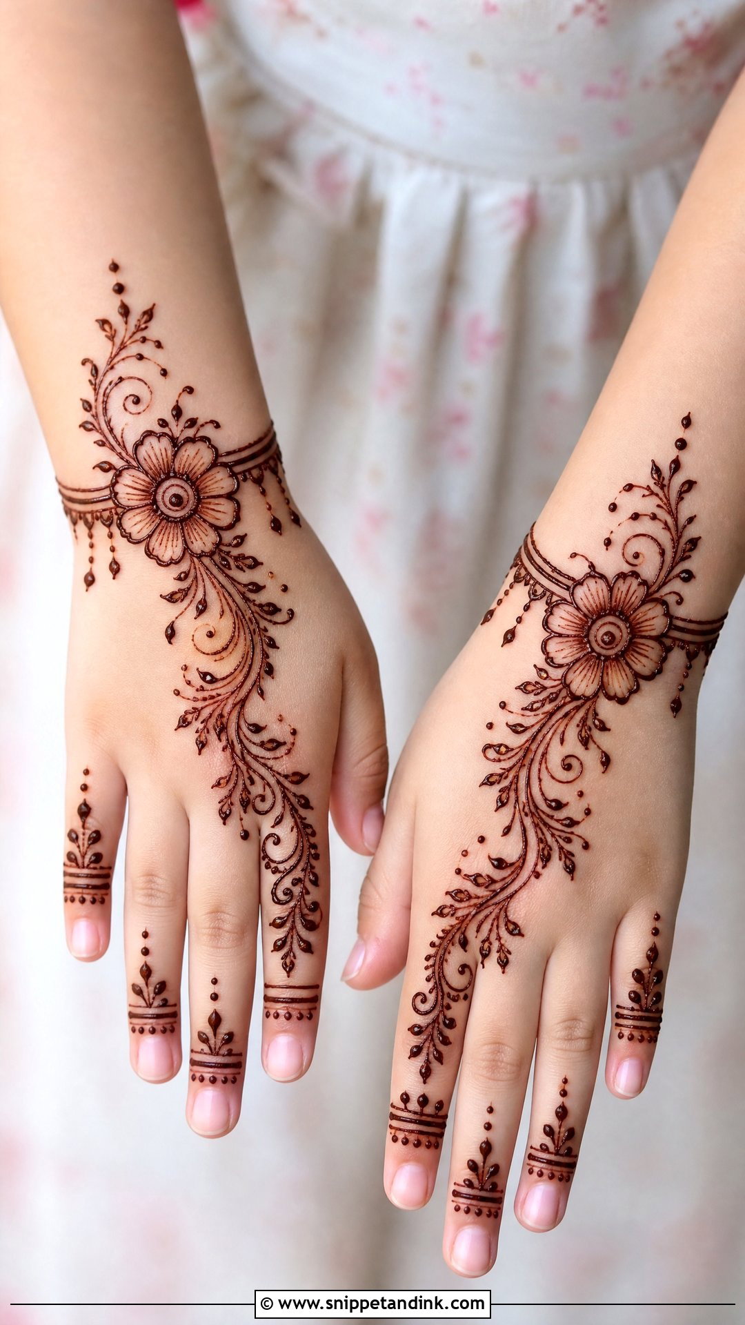 Baby Girl Half Hand Mehndi Design - Snippet and Ink - 30 Baby Girl Mehndi Design Ideas