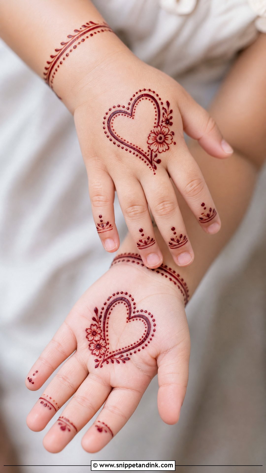 Baby Girl Heart Mehndi Design - Snippet and Ink - 30 Baby Girl Mehndi Design Ideas
