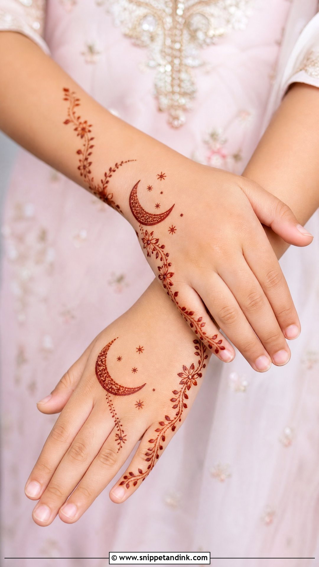 Baby Girl Moon Mehndi Design - Snippet and Ink - 30 Baby Girl Mehndi Design Ideas
