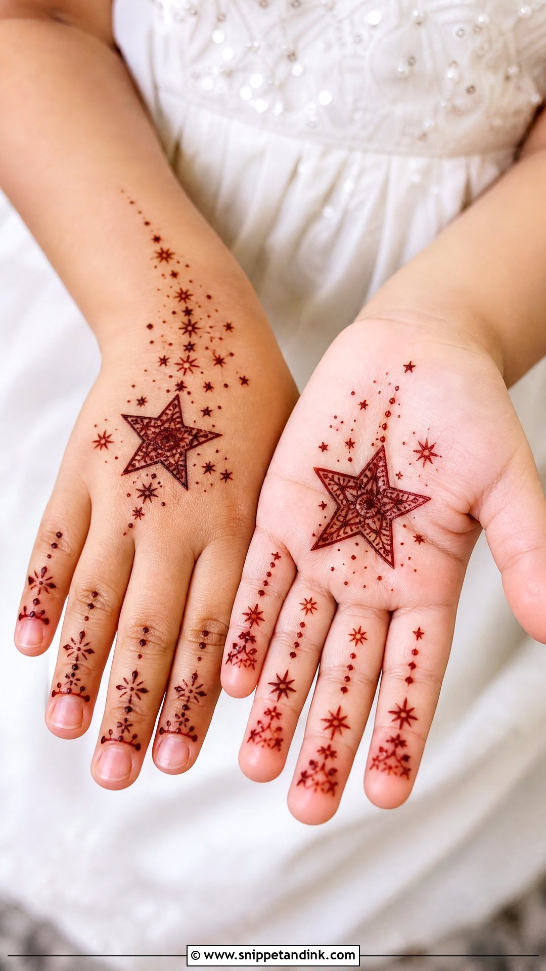 Baby Girl Star Mehndi Design - Snippet and Ink - 30 Baby Girl Mehndi Design Ideas