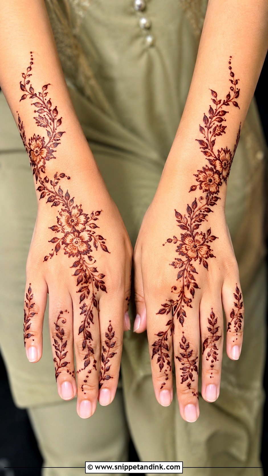 Baby Leaf Mehndi Design - Snippet and Ink - 35 Baby Mehndi Design Ideas