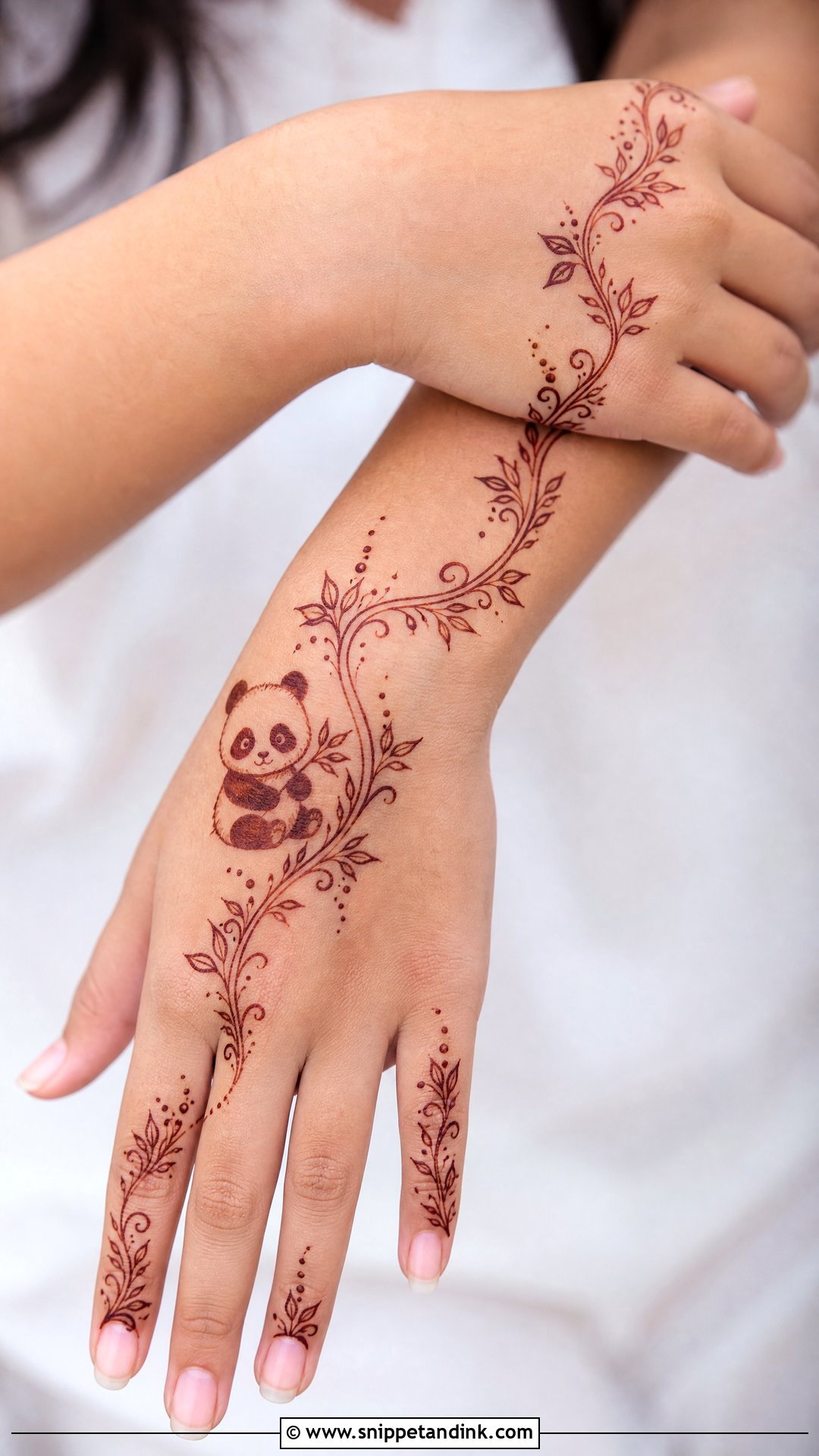 Baby Panda Mehndi Design - Snippet and Ink - 30 Panda Mehndi Design Ideas
