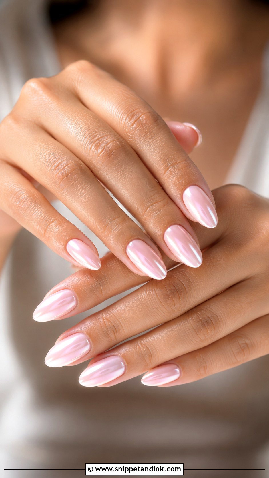 Baby Pink Chrome Wedding Nails - Snippet and Ink - 20 Baby Pink Wedding Nails