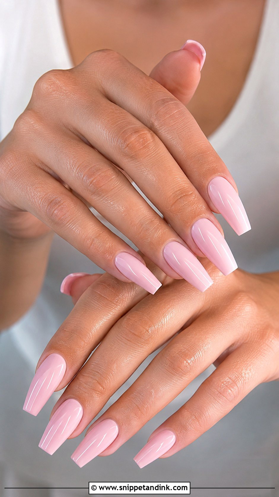 Baby Pink Coffin Wedding Nails - Snippet and Ink - 20 Baby Pink Wedding Nails