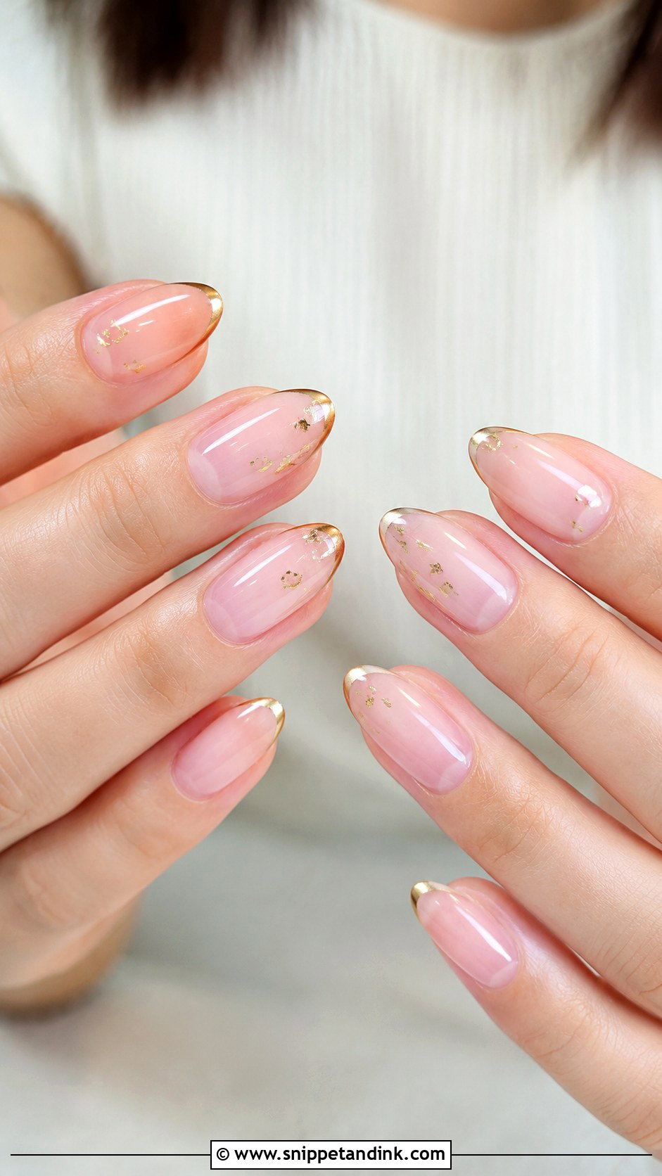 Baby Pink Gold Wedding Nails - Snippet and Ink - 20 Baby Pink Wedding Nails