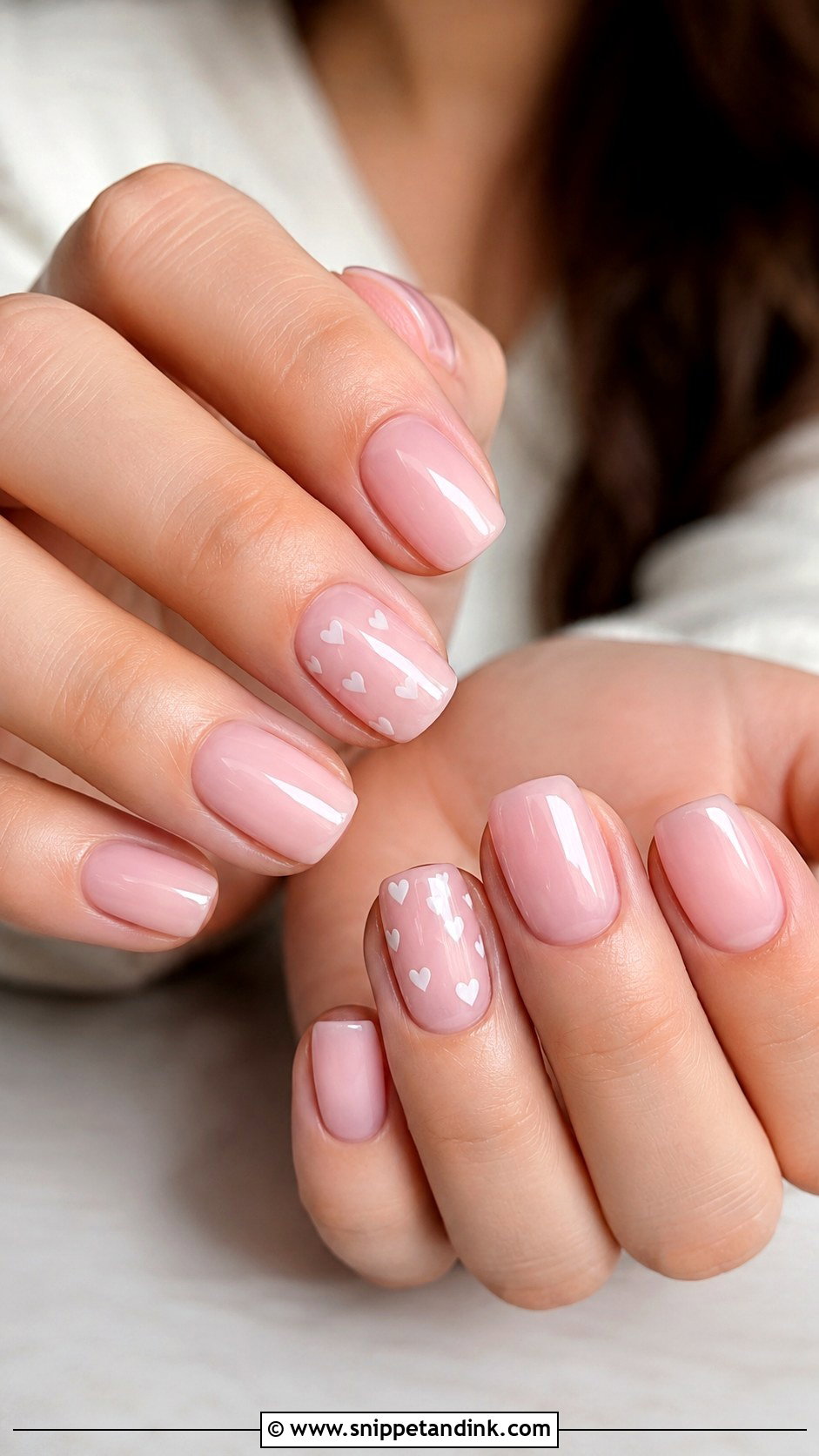 Baby Pink Heart Wedding Nails - Snippet and Ink - 20 Baby Pink Wedding Nails