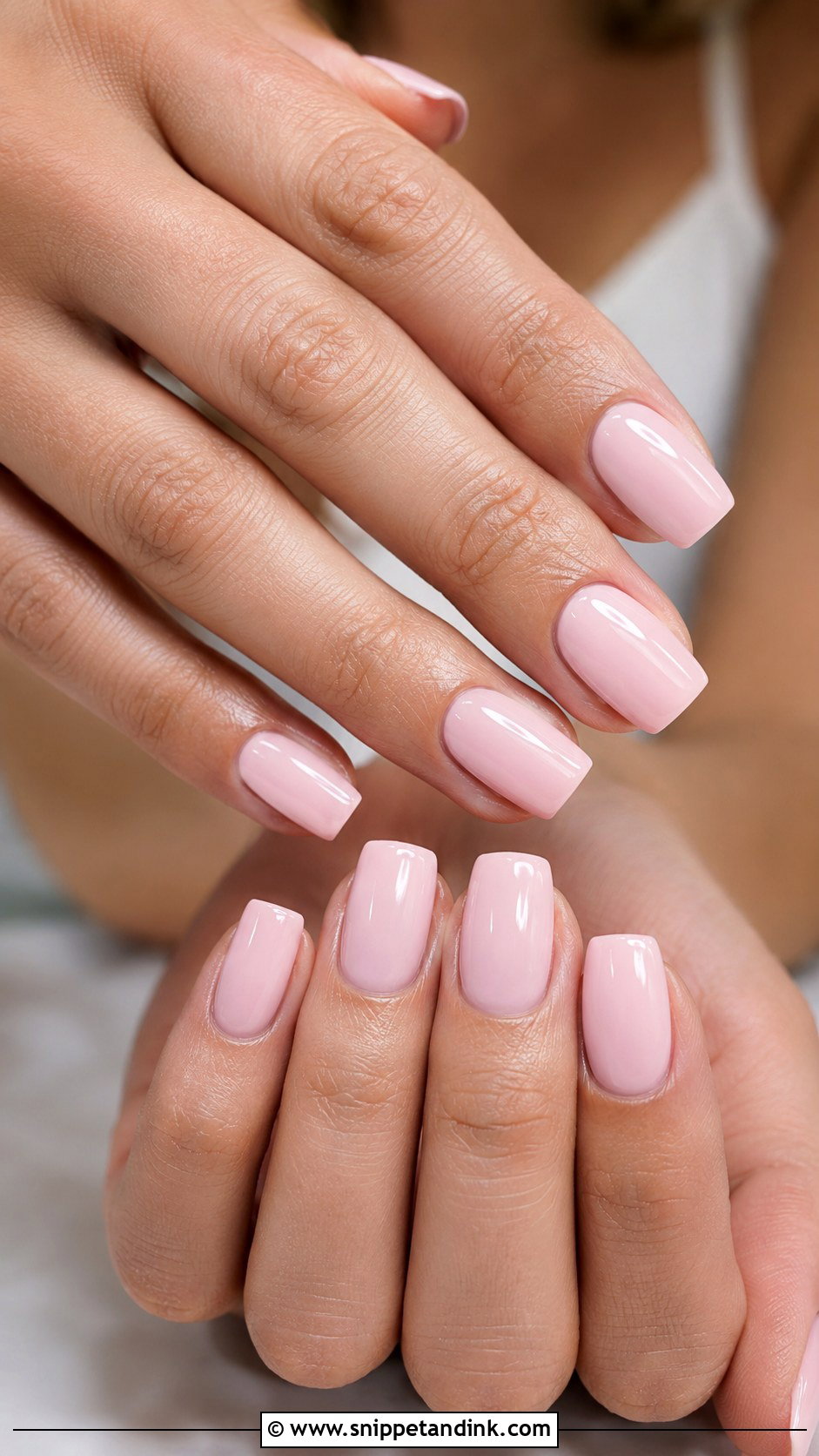 Baby Pink Square Wedding Nails - Snippet and Ink - 20 Baby Pink Wedding Nails