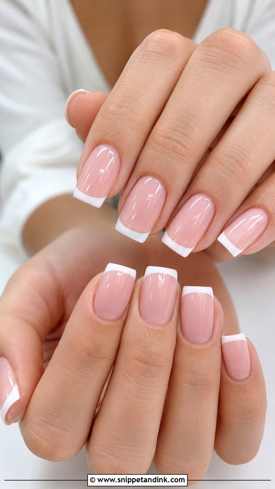 Baby Pink White Tip Wedding Nails - Snippet and Ink - 20 Baby Pink Wedding Nails