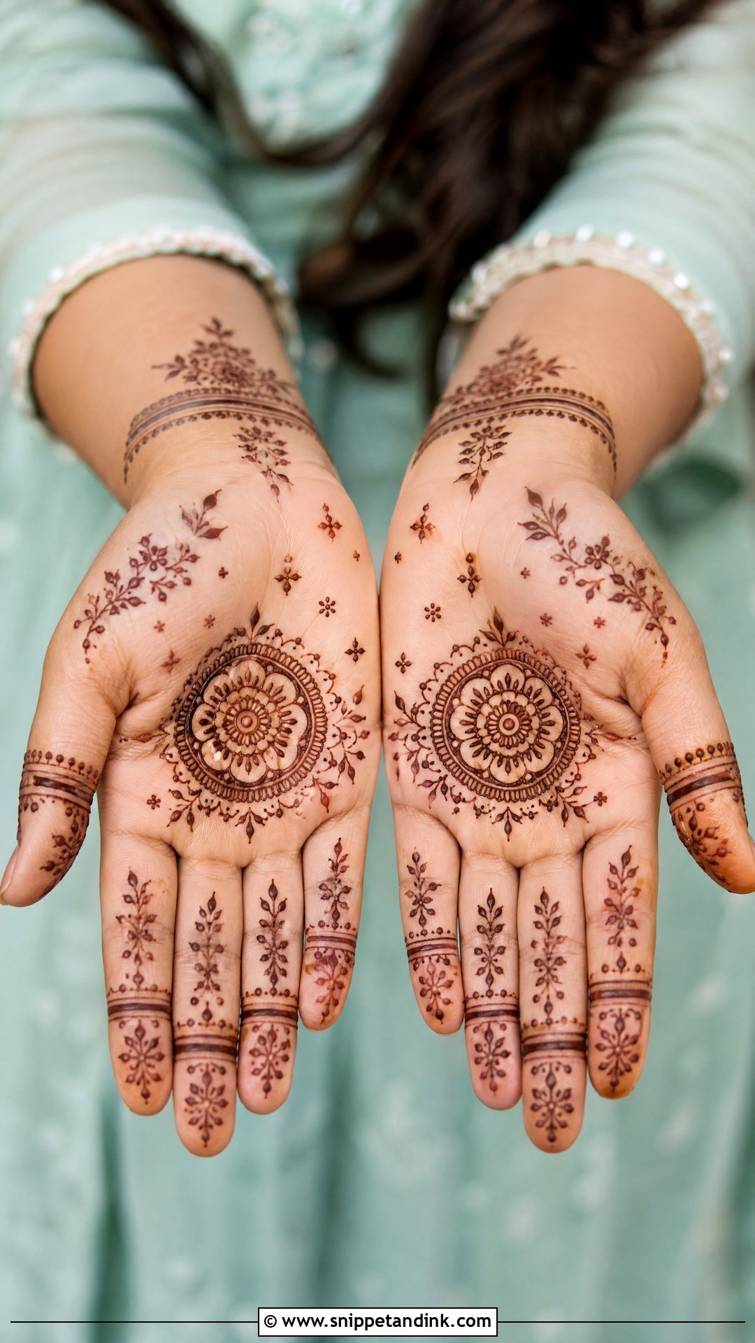 Baby Shower Palm Mehndi Design - Snippet and Ink - 30 Unique Palms Mehndi Designs