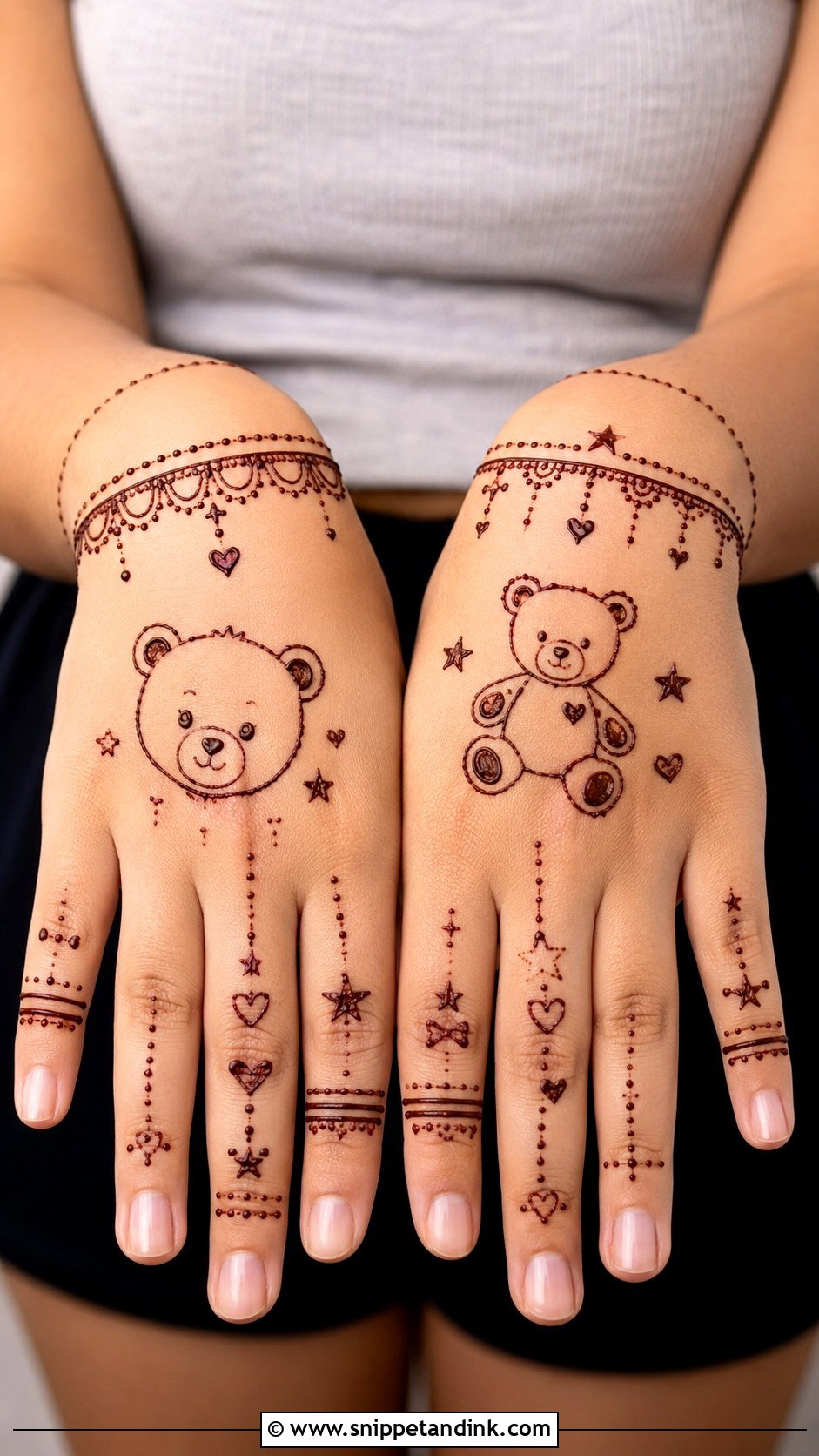 Baby Teddy Mehndi Design - Snippet and Ink - 35 Baby Mehndi Design Ideas