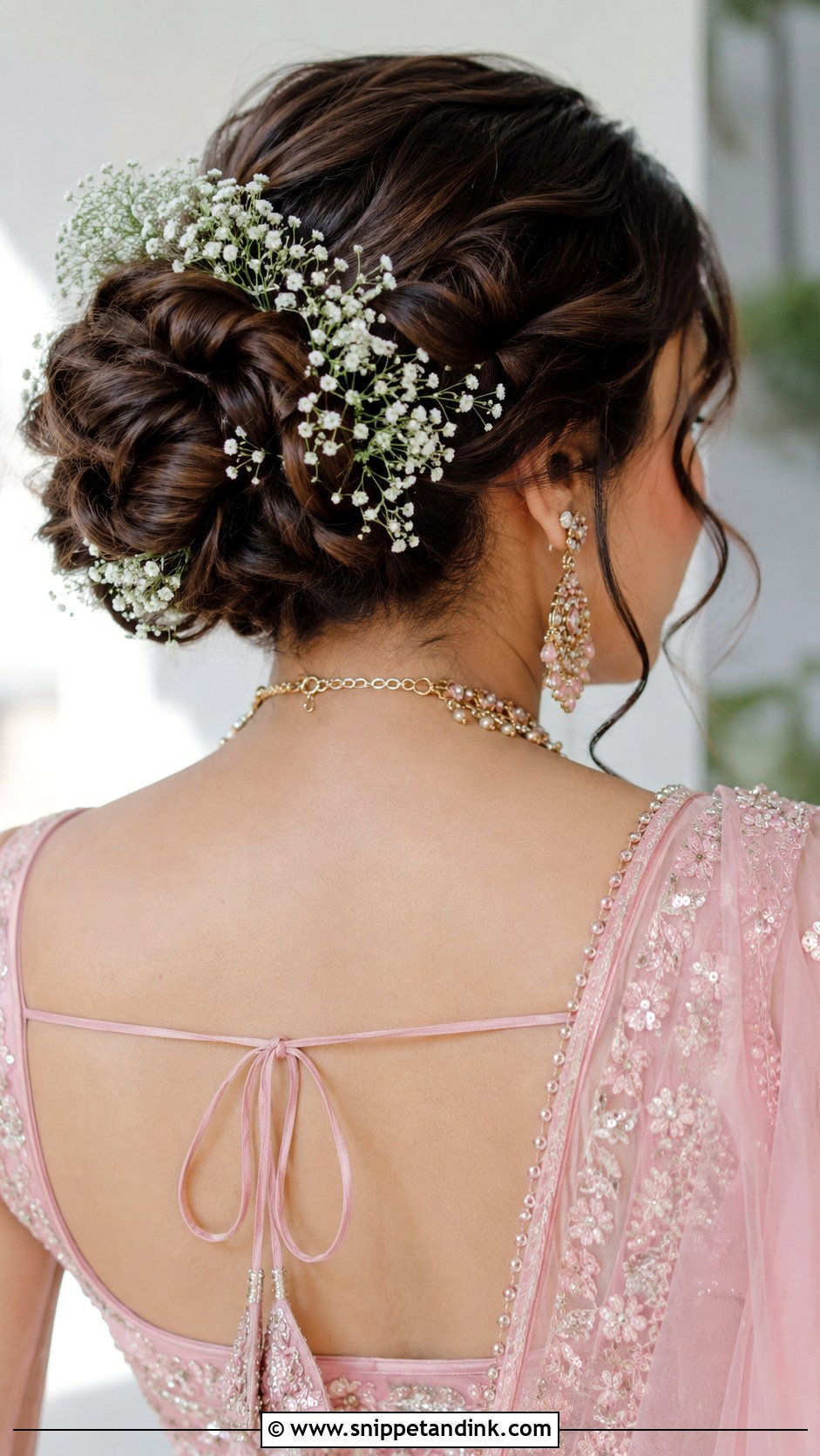 Babys Breath Bridal Bun - Snippet and Ink - 20 Indian Bridal Flowers for Hair