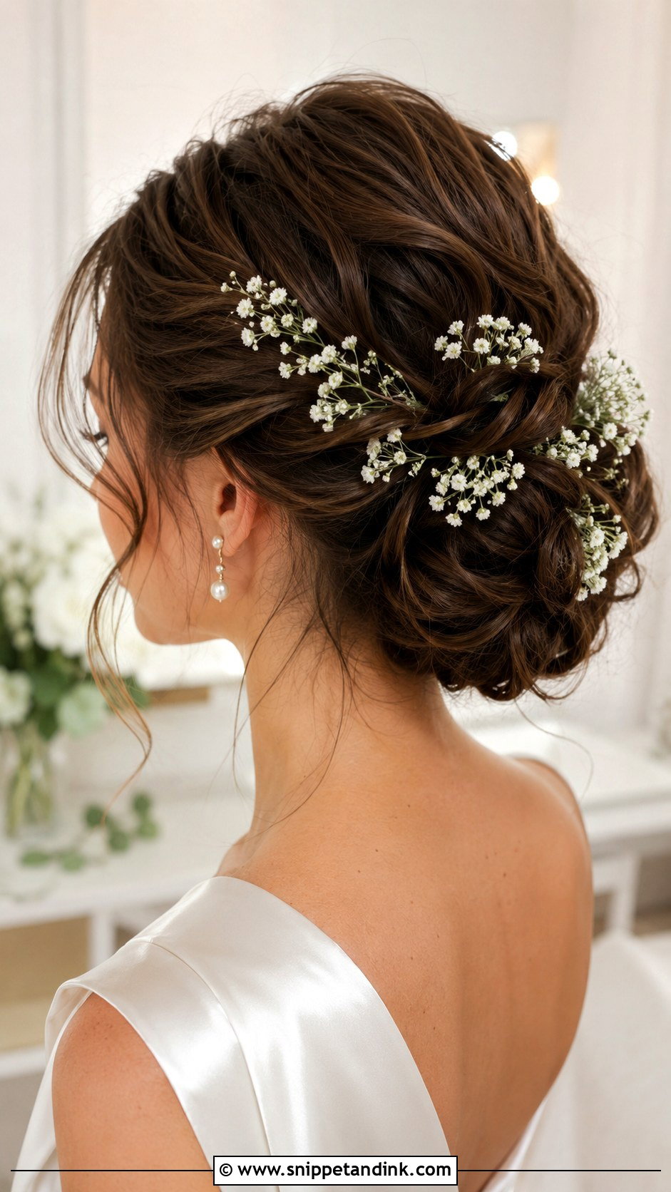 Babys Breath Bridal Updo - Snippet and Ink - 20 Flower Bridal Hair Decorations Ideas