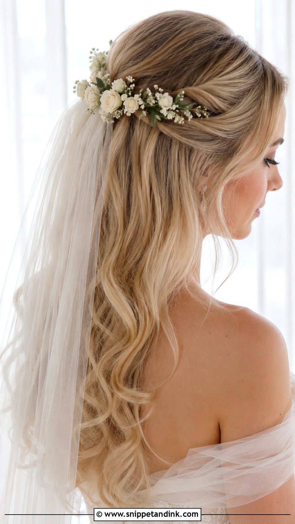 Babys Breath Flower Crown Hairstyle - Snippet and Ink - 15 Wedding Flower Crown Hairstyles
