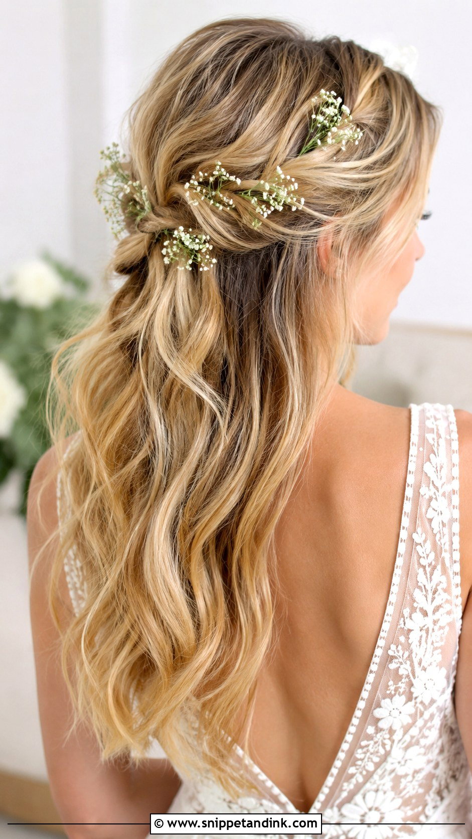 Babys Breath Hair Sprigs - Snippet and Ink - 25 Bridal Hair Decorations