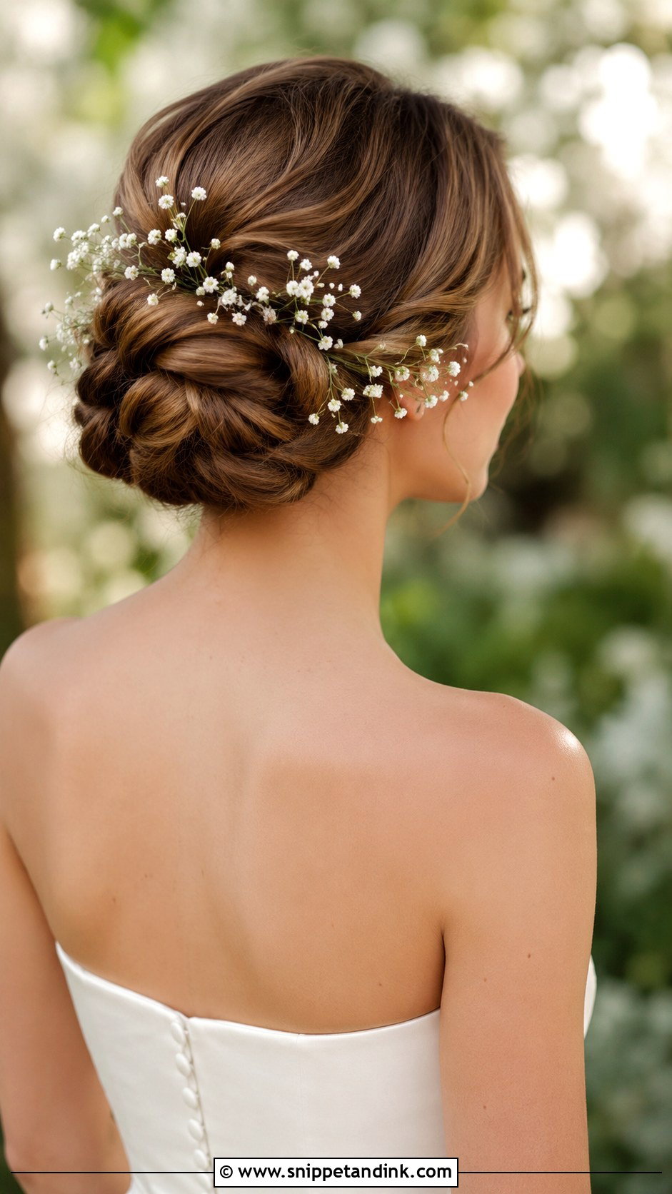 Babys Breath Low Bun - Snippet and Ink - 25 Bridal Hair Flowers
