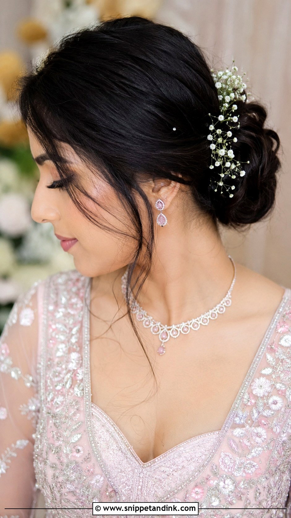 Babys Breath Low Juda - Snippet and Ink - 25 Bridal Juda Hairstyles with Flowers