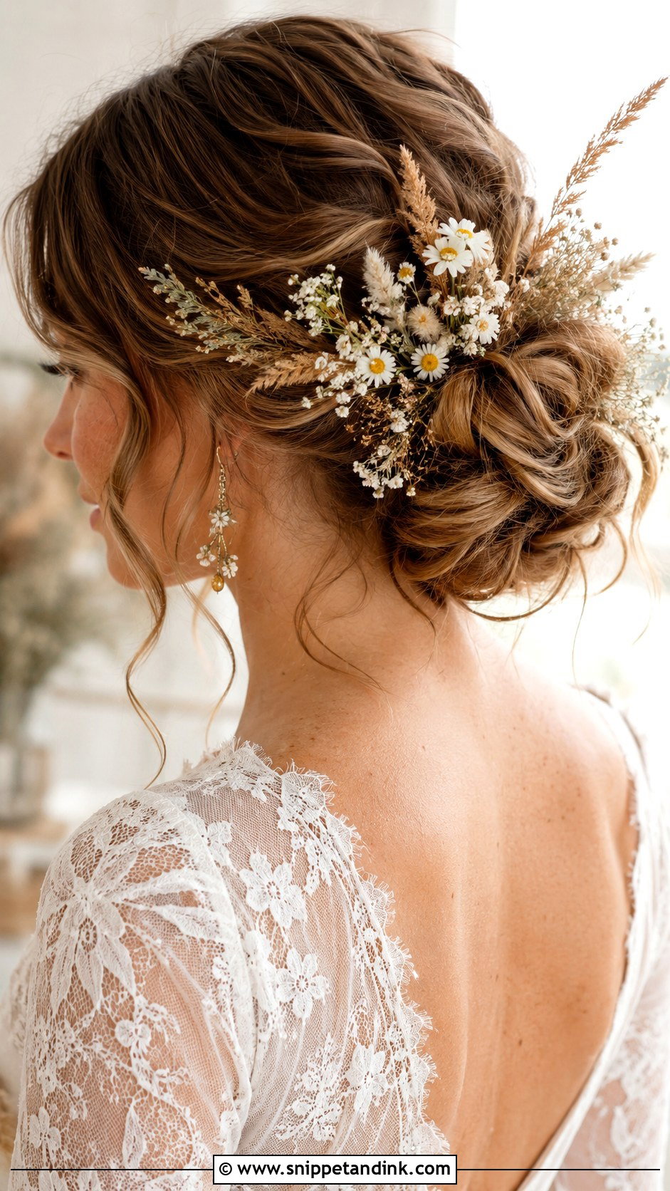 Babys Breath Wedding Bun With Flowers - Snippet and Ink - 15 Wedding Bun with Flowers Ideas
