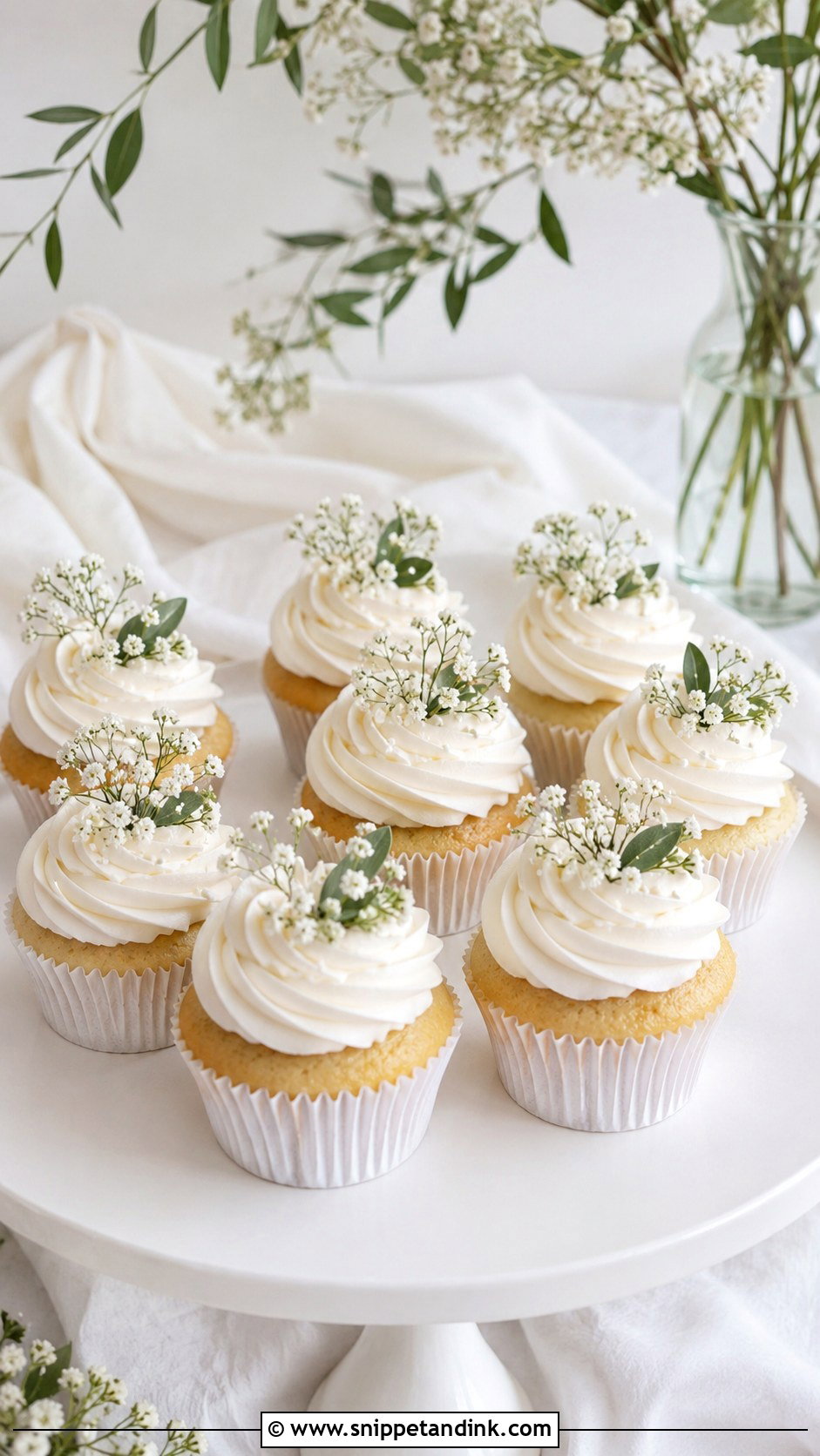 Babys Breath Wedding Cupcakes - Snippet and Ink - 20 Cupcake Ideas with Flowers for Wedding