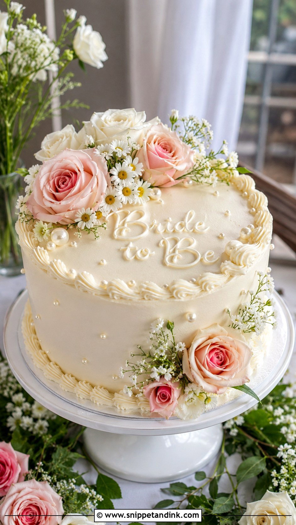 Bachelorette Floral Cake - Snippet and Ink - 20 Bachelorette Cake Ideas for Wedding