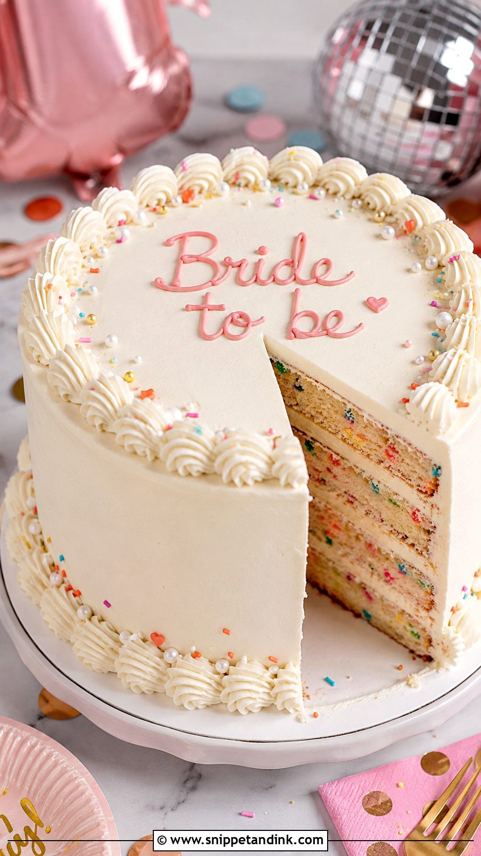 Bachelorette Funfetti Cake - Snippet and Ink - 20 Bachelorette Cake Ideas for Wedding