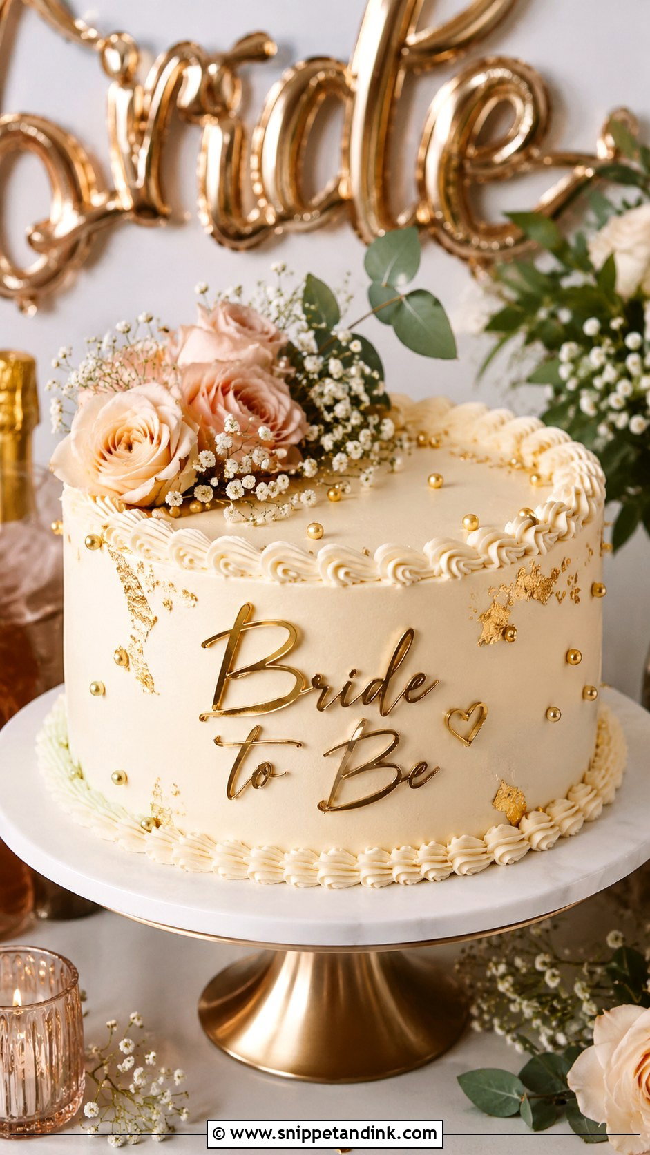 Bachelorette Gold Cake - Snippet and Ink - 20 Bachelorette Cake Ideas for Wedding