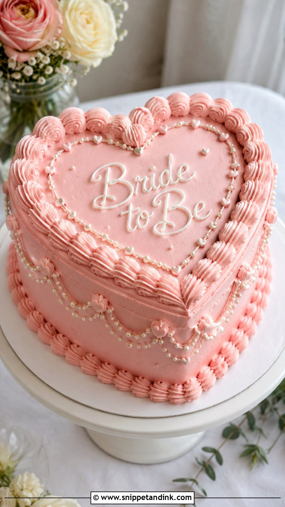 Bachelorette Heart Cake - Snippet and Ink - 20 Bachelorette Cake Ideas for Wedding