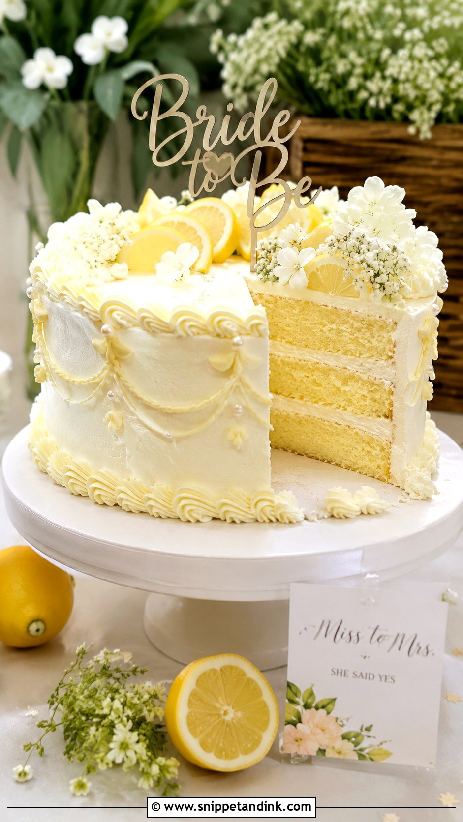 Bachelorette Lemon Cake - Snippet and Ink - 20 Bachelorette Cake Ideas for Wedding