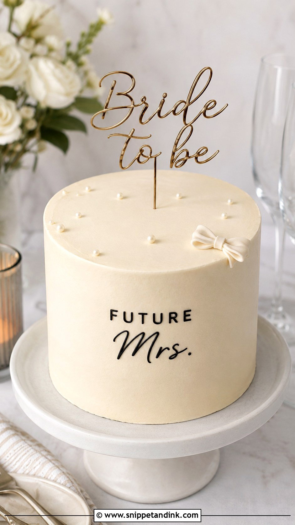 Bachelorette Minimalist Cake - Snippet and Ink - 20 Bachelorette Cake Ideas for Wedding