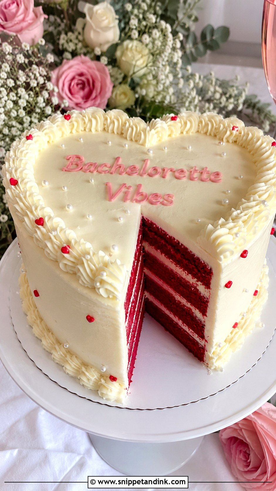 Bachelorette Red Velvet Cake - Snippet and Ink - 20 Bachelorette Cake Ideas for Wedding
