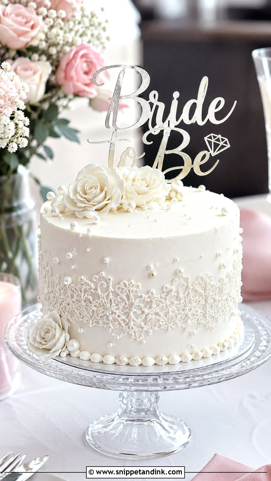 Bachelorette White Cake - Snippet and Ink - 20 Bachelorette Cake Ideas for Wedding