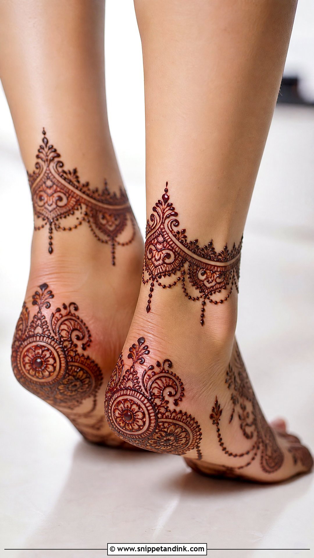 Back Feet Bridal Mehndi Design - Snippet and Ink - 30 Bridal Feet Mehndi Designs