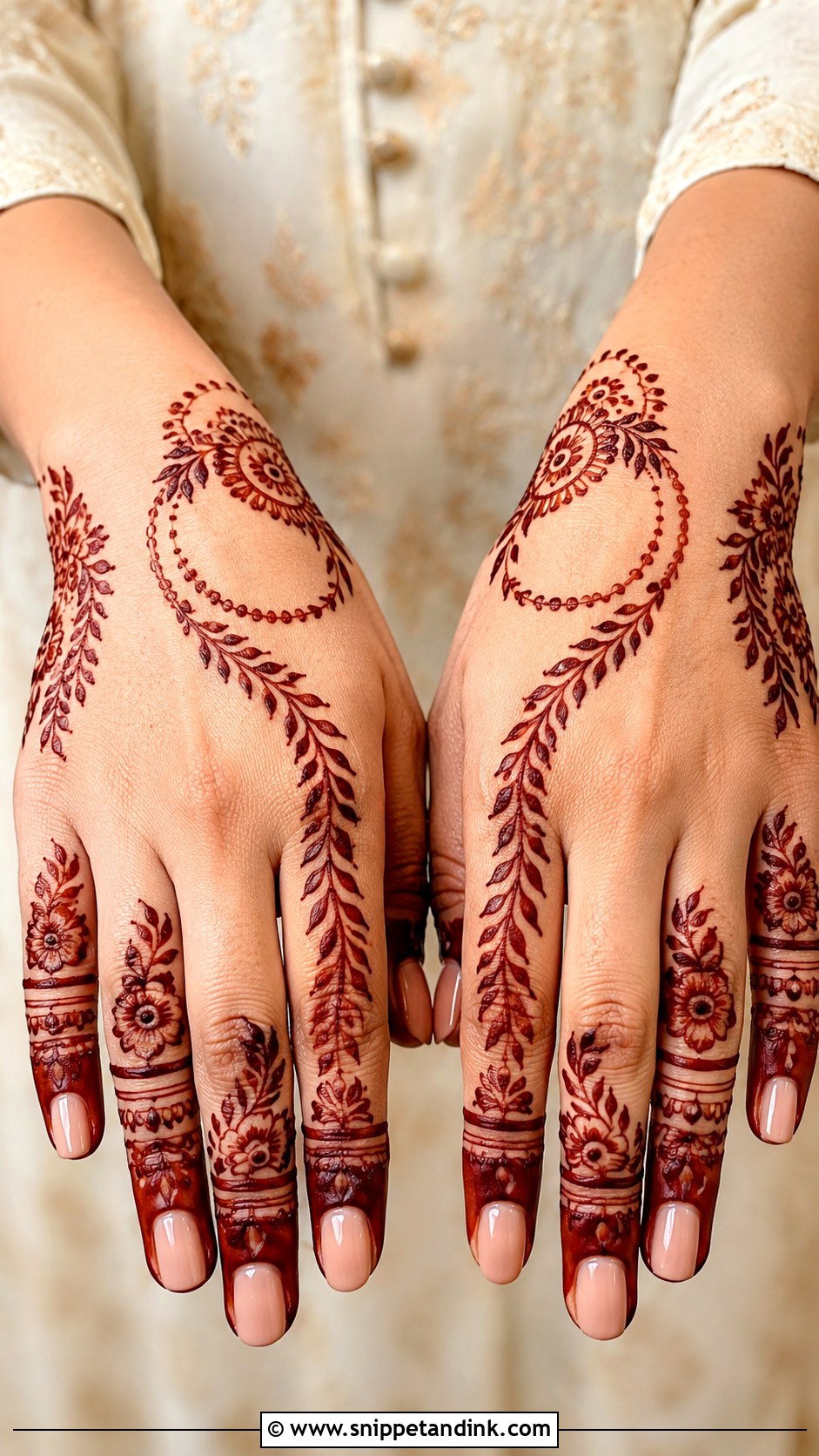 Back Finger Mehndi Design - Snippet and Ink - 35 Finger Mehndi Design Ideas