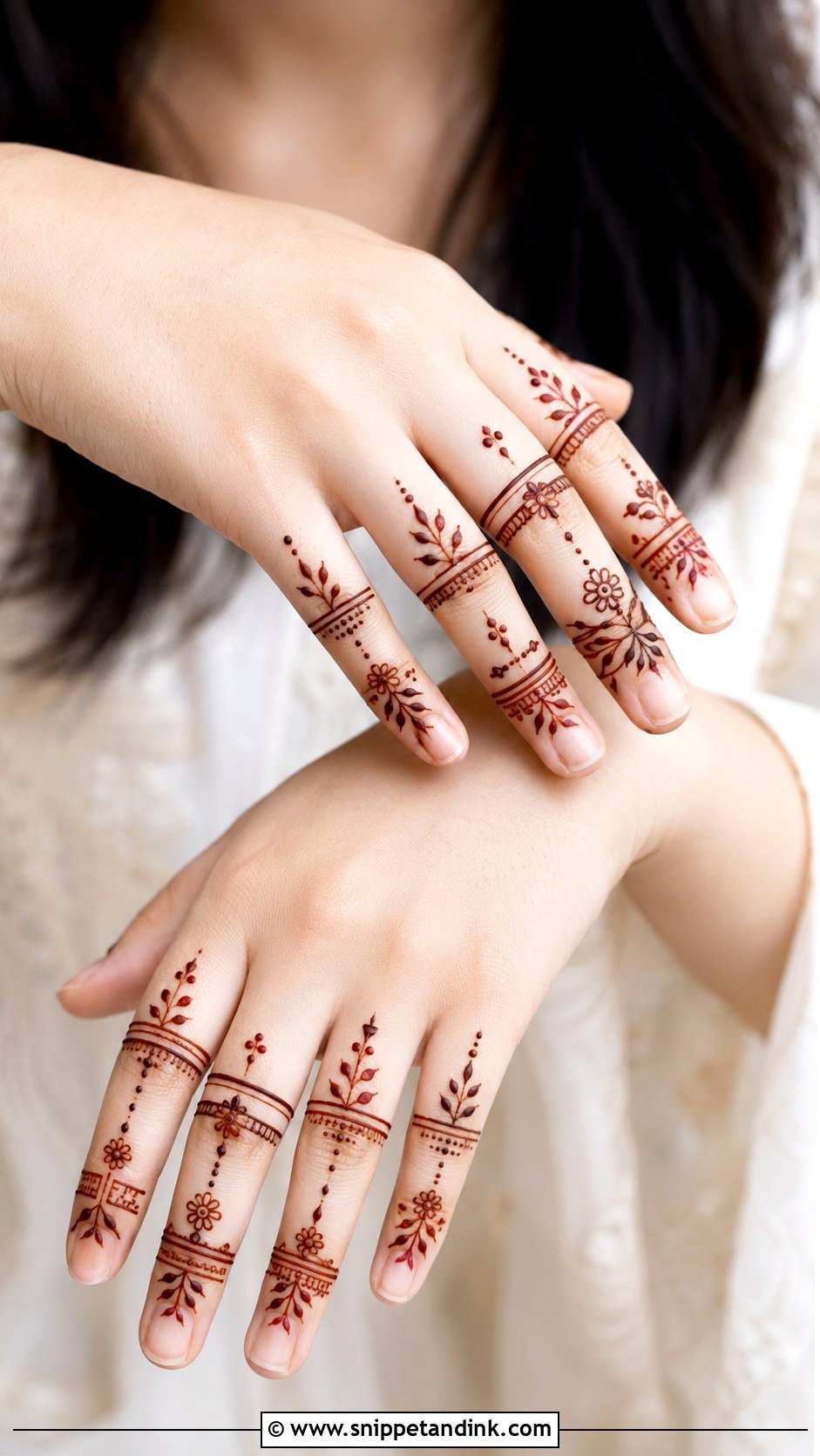 Back Finger Mehndi Design - Snippet and Ink - 35 Back Mehndi Designs