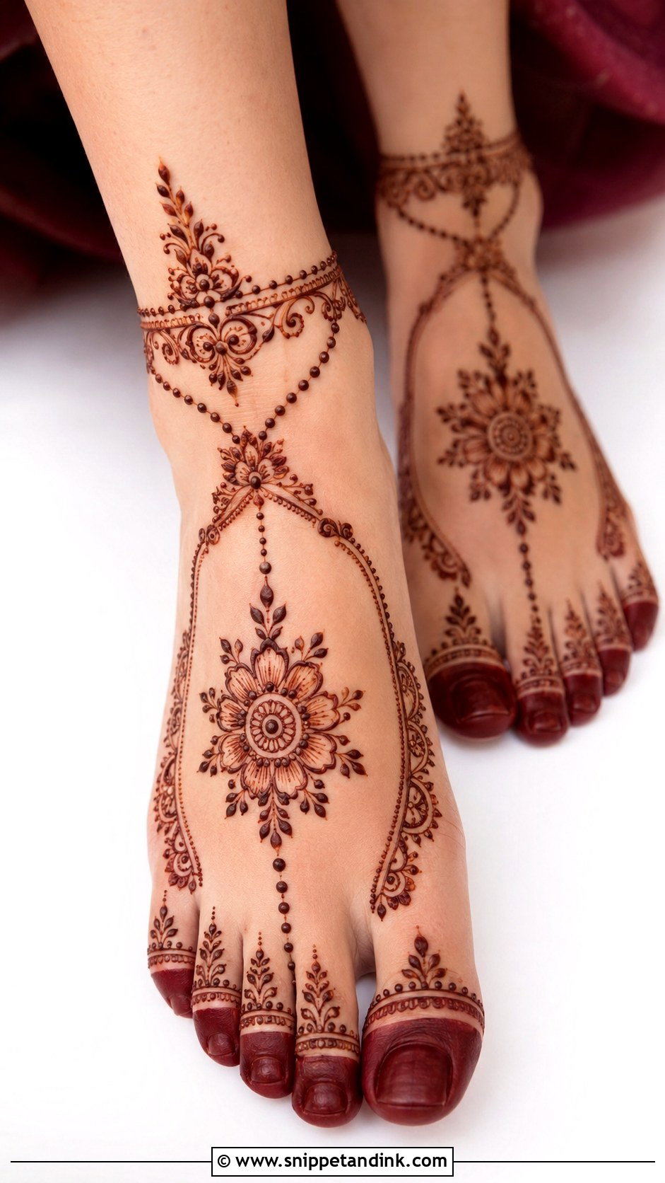 Back Foot Bridal Mehndi Design - Snippet and Ink - 30 Bridal Mehndi Designs for Foot