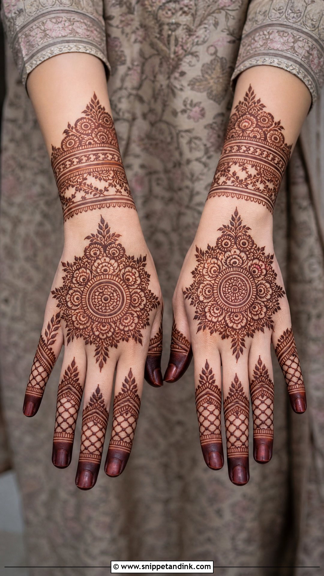 Back Full Hand Bridal Mehndi With Fingers - Snippet and Ink - 25 Bridal Mehndi Designs Back Hands