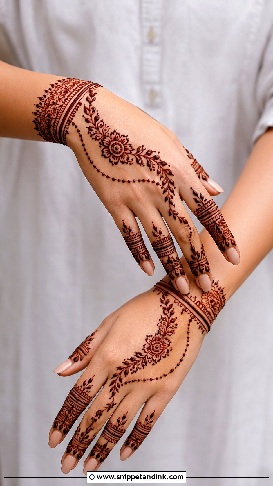 Back Half Hand Mehndi Design - Snippet and Ink - 35 Half Hand Mehndi Design Ideas