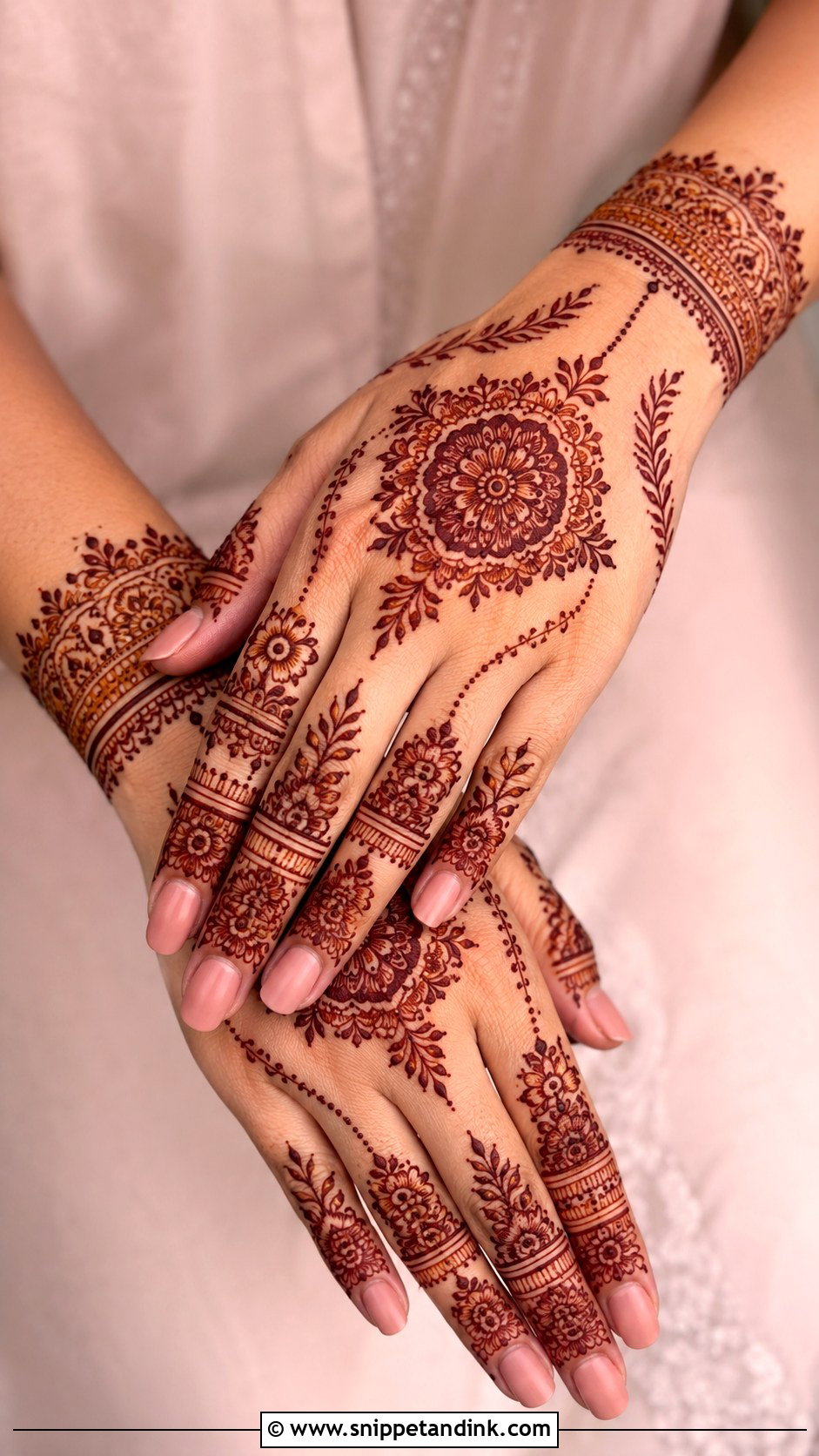 Back Hand Aesthetic Mehndi Design - Snippet and Ink - 35 Aesthetic Mehndi Designs