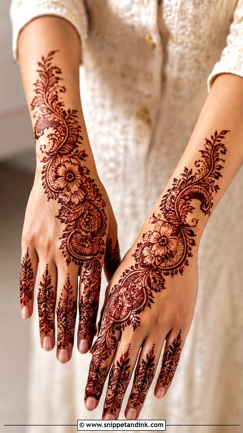 Back Hand Arabic Mehndi Design - Snippet and Ink - 35 Mehndi Designs 2025
