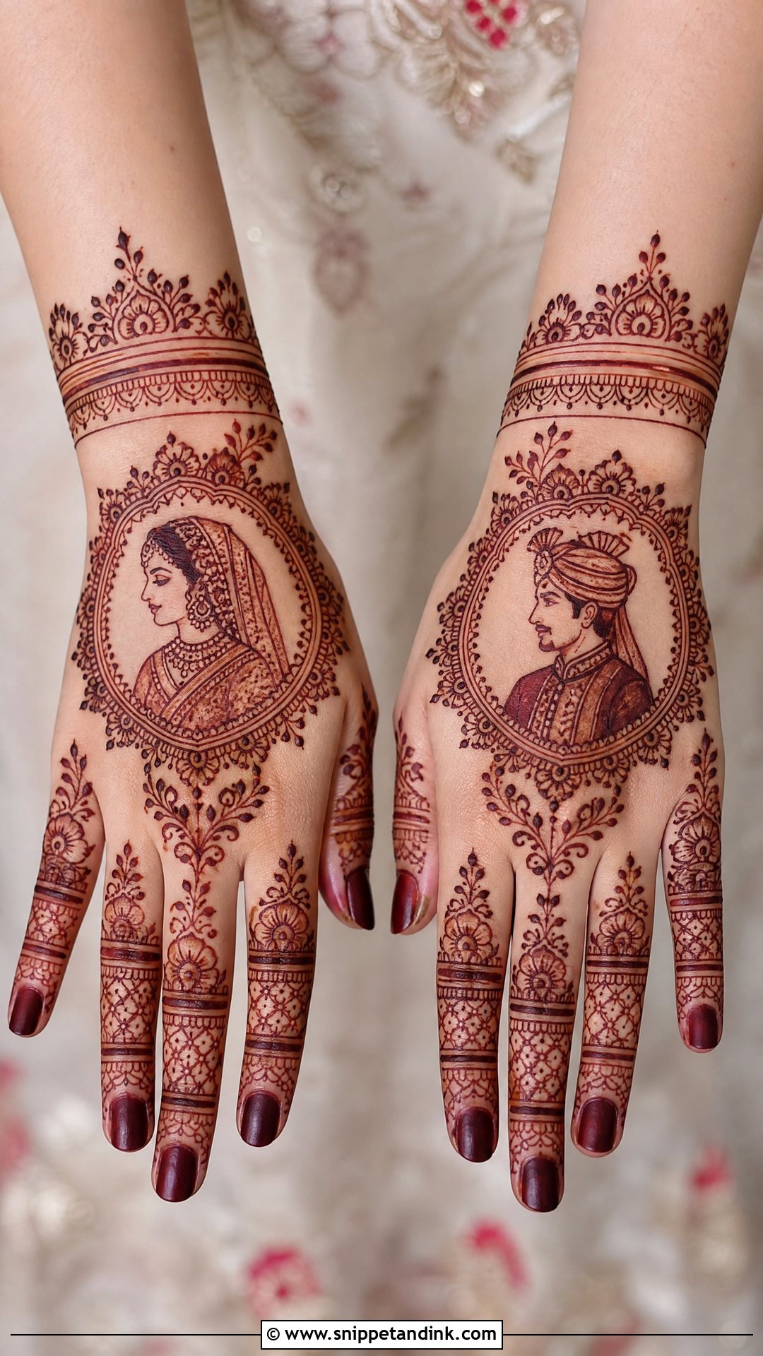 Back Hand Bridal Figure Mehndi - Snippet and Ink - 25 Bridal Figure Mehndi Designs
