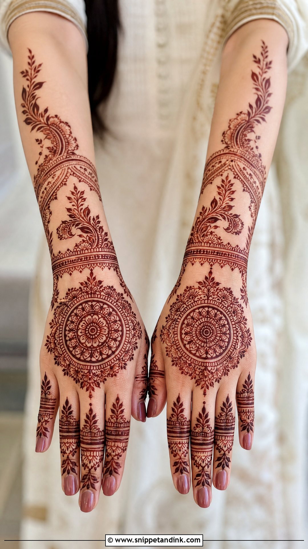 Back Hand Bridal Mehndi Design - Snippet and Ink - 20 Beautiful Bridal Mehndi Designs