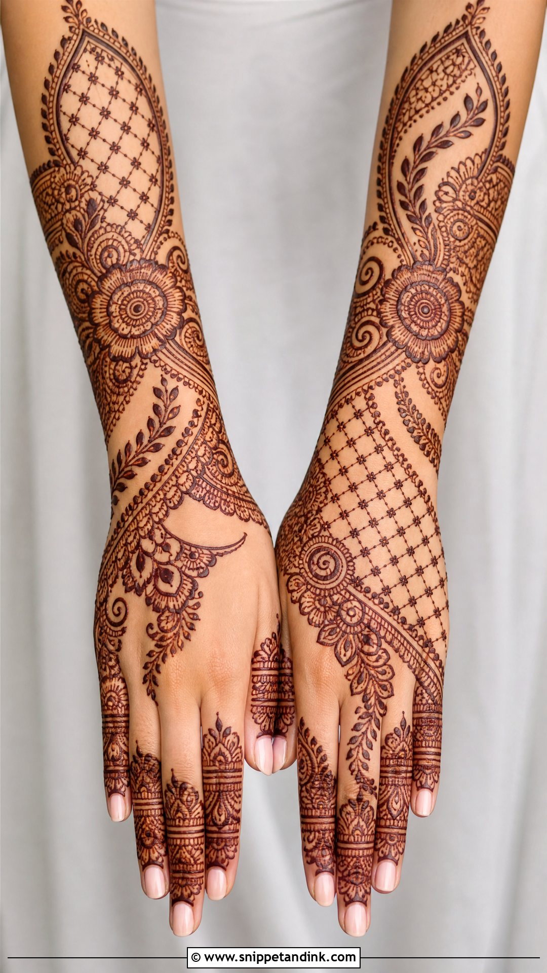 Back Hand Bridal Mehndi Design - Snippet and Ink - 20 Bridal Mehndi Startup Design Ideas
