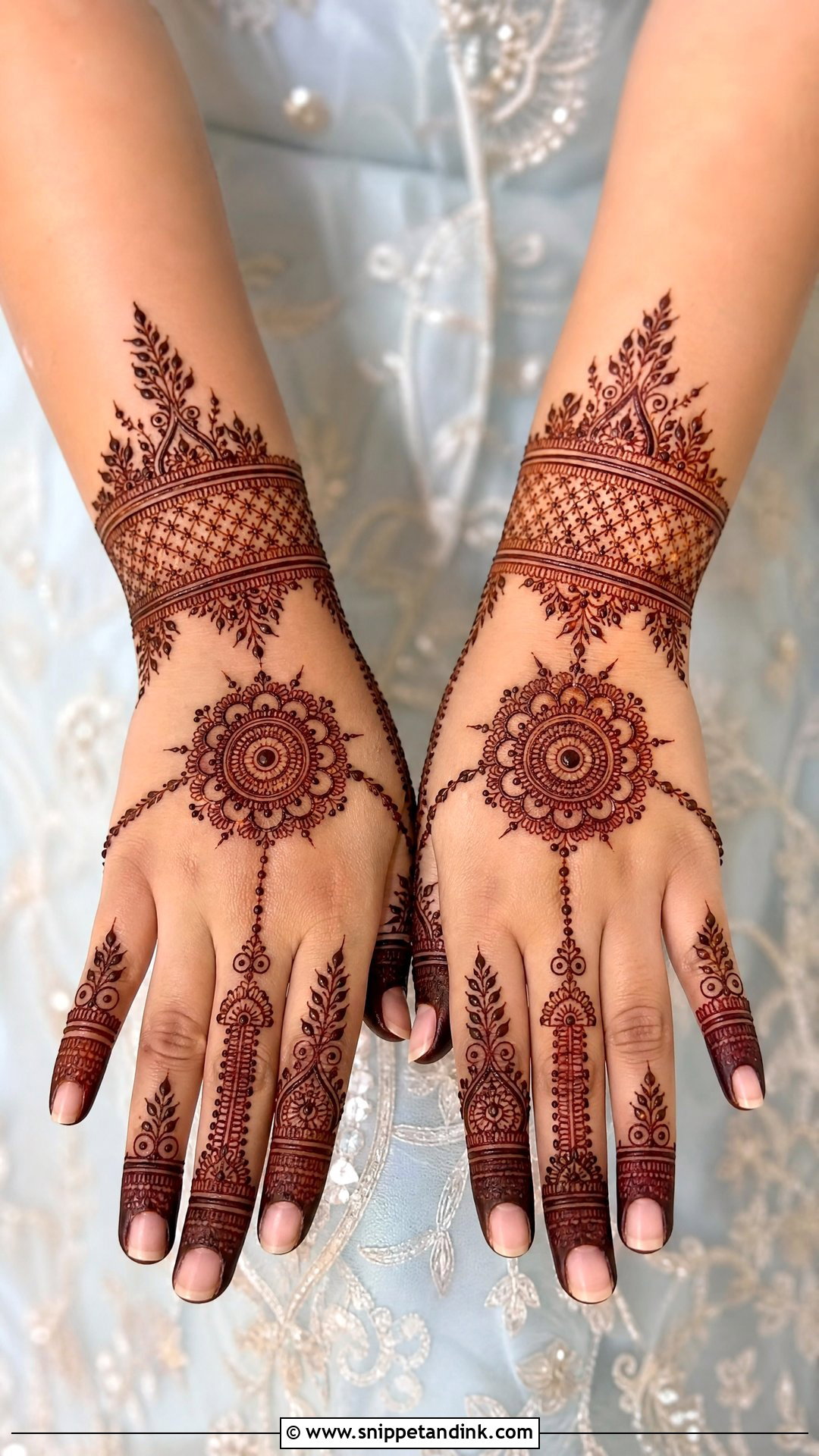 Back Hand Bridal Mehndi Design - Snippet and Ink - 20 Bridal Unique Mehndi Design Ideas