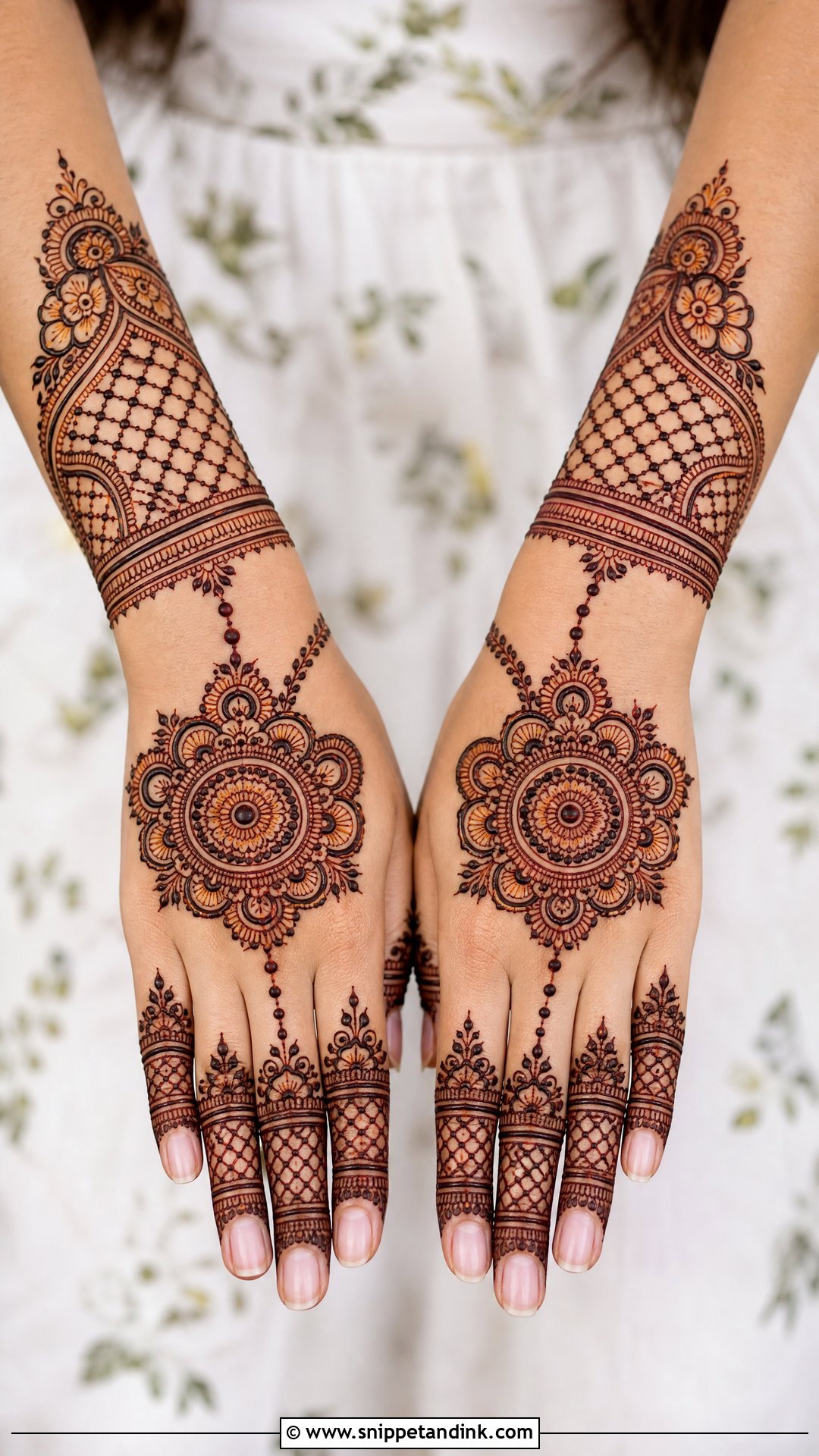 Back Hand Bridal Mehndi Design - Snippet and Ink - 20 Intricate Bridal Mehndi Designs