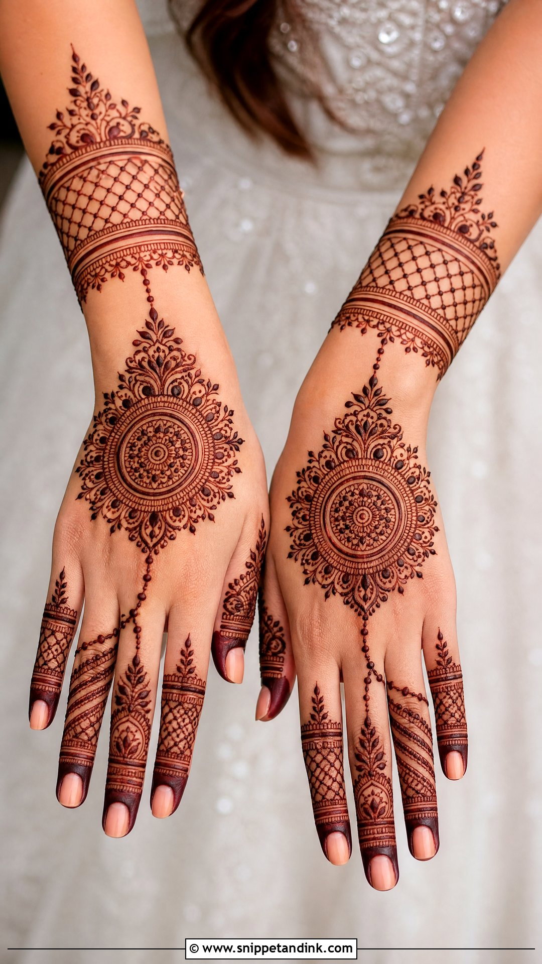 Back Hand Bridal Mehndi Design - Snippet and Ink - 20 Marriage Mehndi Designs