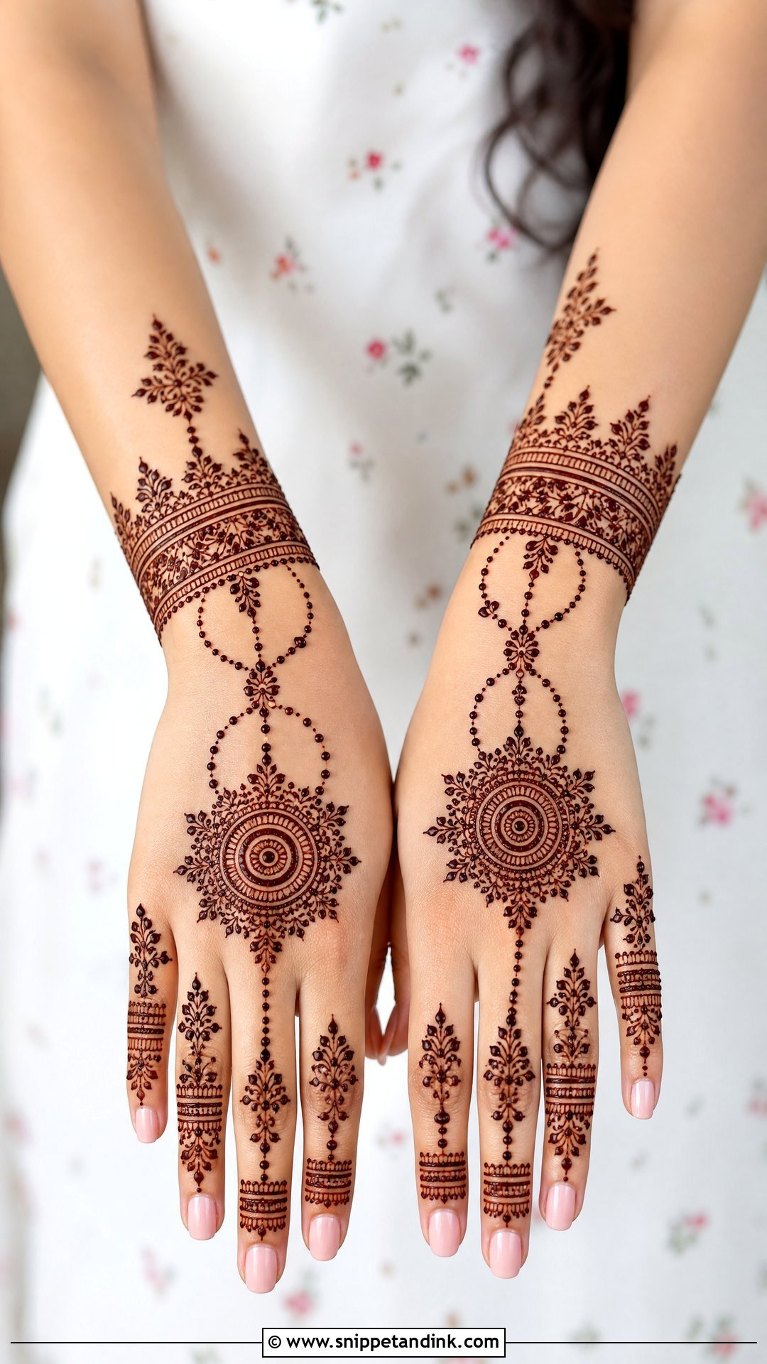 Back Hand Bridal Mehndi Design - Snippet and Ink - 20 Mehndi Design for Bridal Ideas