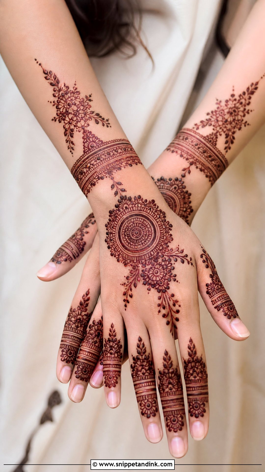 Back Hand Bridal Mehndi Design - Snippet and Ink - 20 Modern Bridal Mehndi Designs