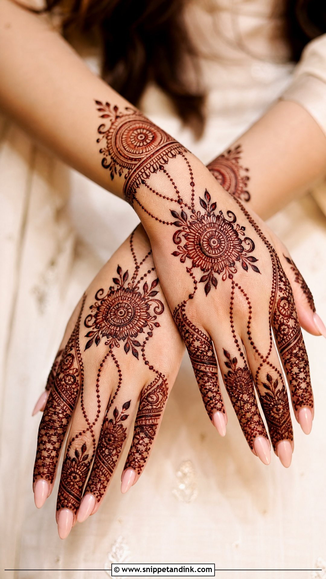 Back Hand Bridal Mehndi Design - Snippet and Ink - 20 Bridal Dulhan Mehndi Designs