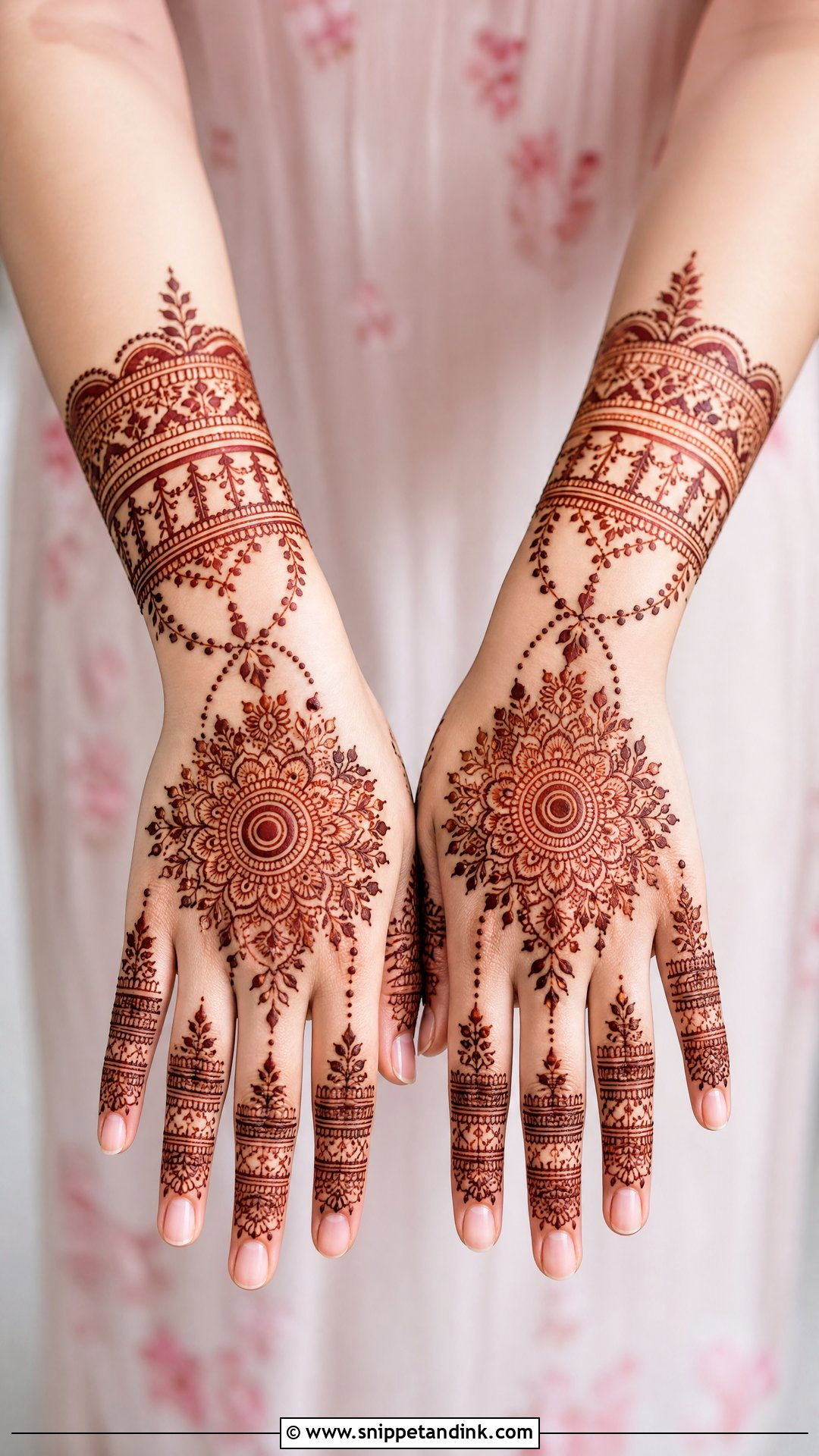 Back Hand Bridal Mehndi Design - Snippet and Ink - 20 Unique Bridal Wedding Mehndi Designs