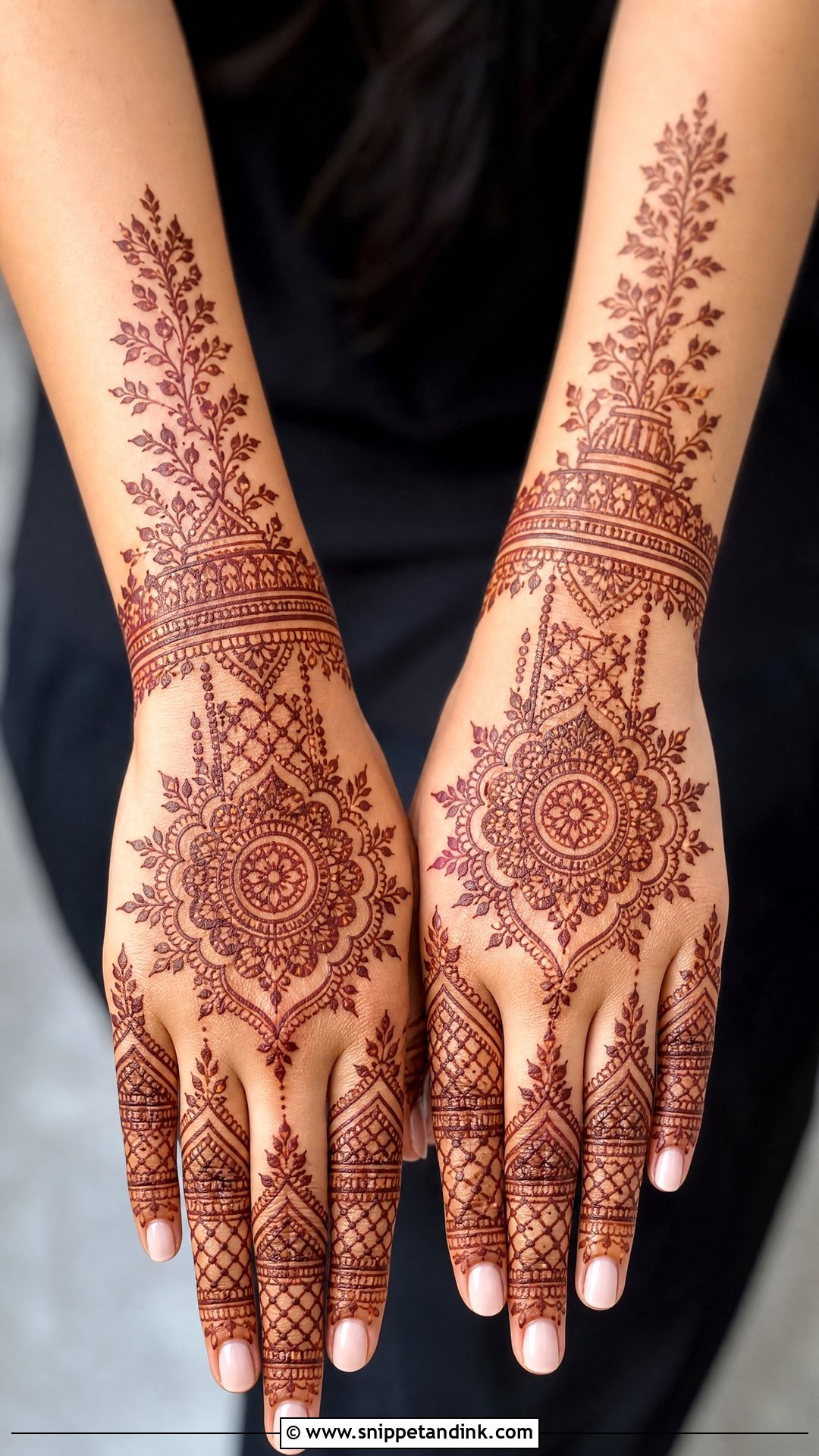 Back Hand Bridal Mehndi Design - Snippet and Ink - 20 Unique Bridal Mehndi Mehandi Designs for Hands